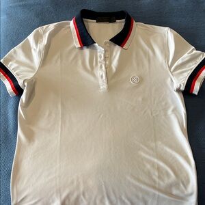 G/FORE White Polo Shirt with Navy and Red Accents